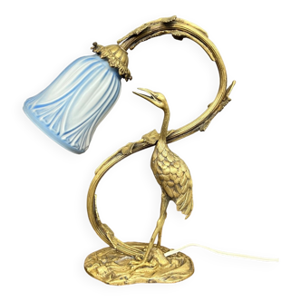 Art Nouveau style solid bronze lamp.