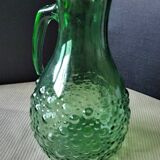 Carafe, jug, green glass water pitcher VEA