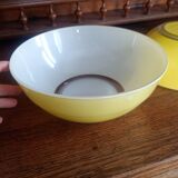 Duralex vintage lemon yellow - 2x glass salad bowls - 23cm & 27cm - france