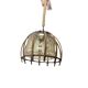 Vintage rattan pendant lamp with glass shade and cord accent