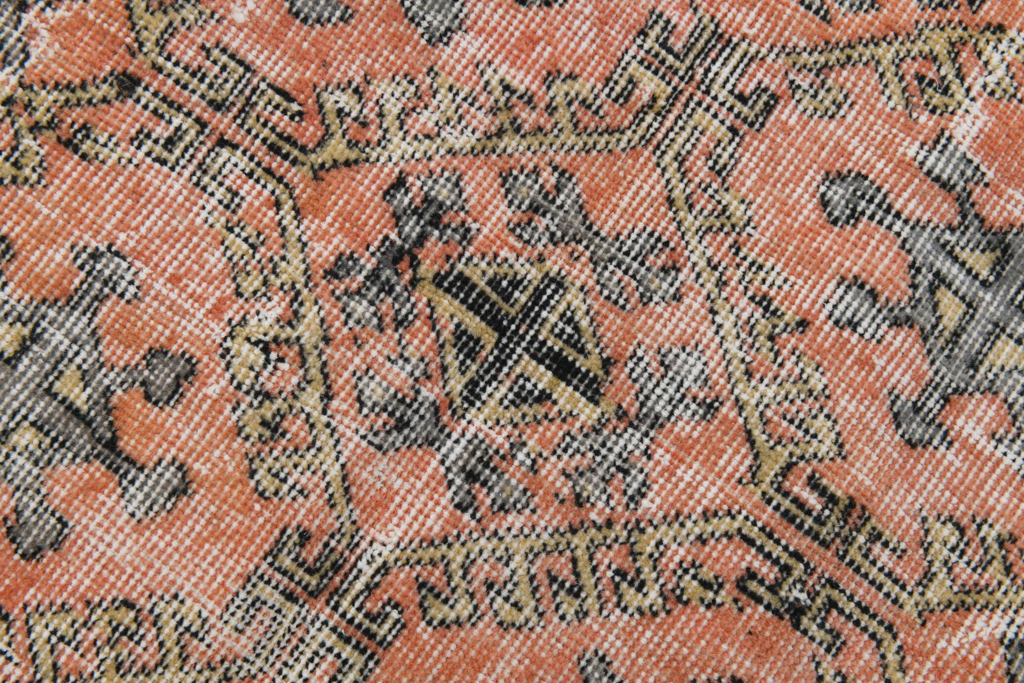 7x10 Pumpink Orange & Black Persian Rug, 208x316Cm