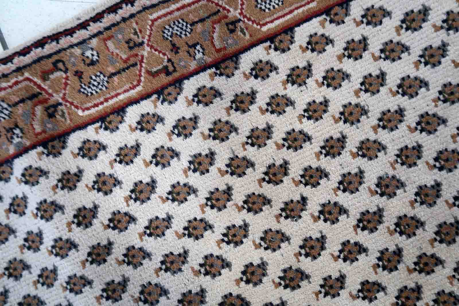Vintage Indian carpet Seraband handmade 73cm x 143cm 1970s