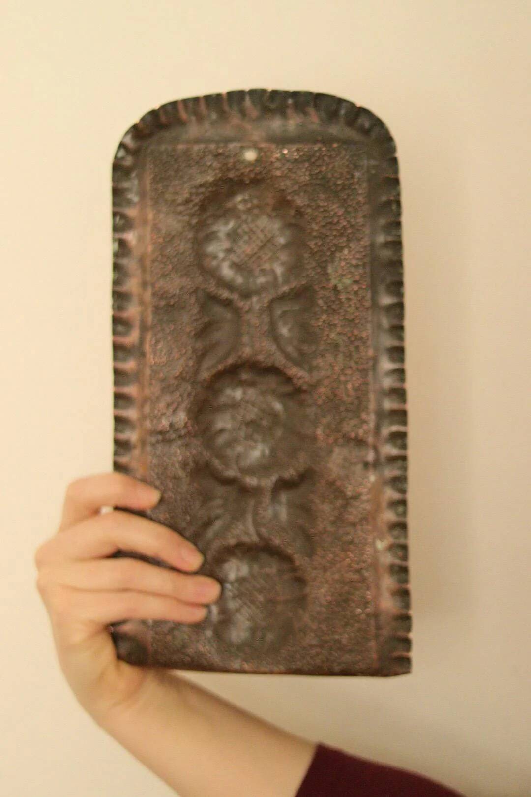 Single mid-century Swedish copper sconce