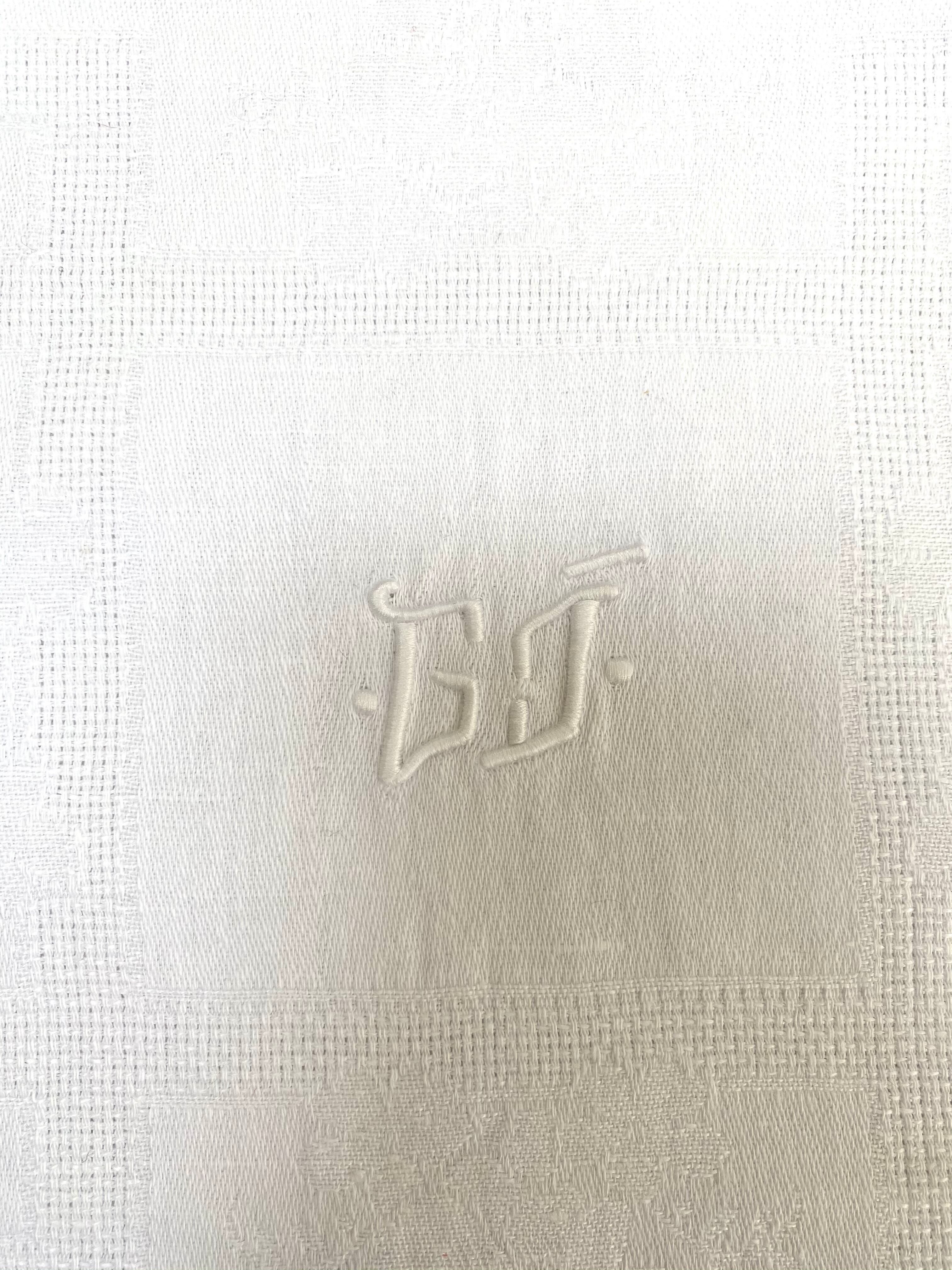 Set of 2 monogram napkins BG and GJ