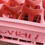 Locker 12 bottles Evian pink plastic