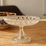 Vintage molded glass compote dish