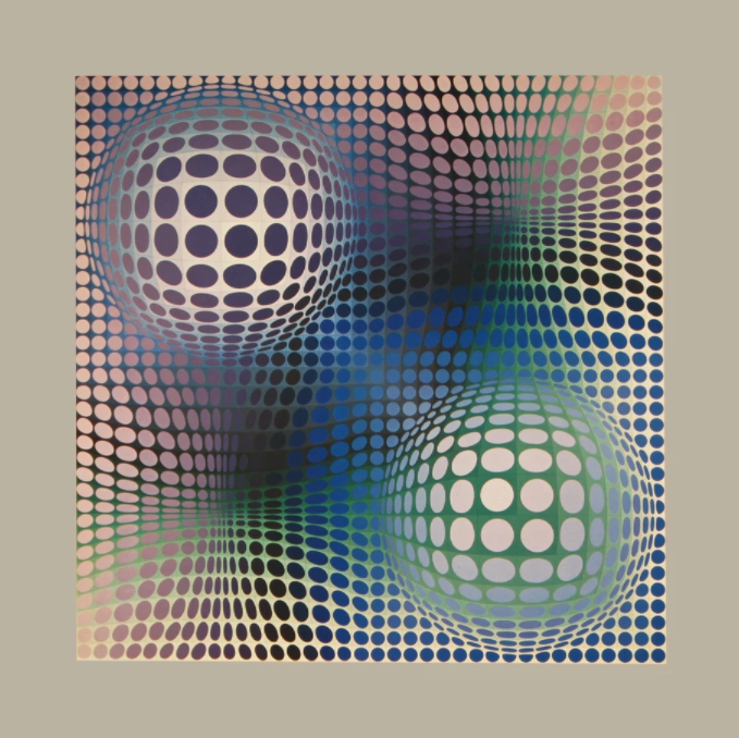 Complete portfolio (8 plates) from 1975 - Universal structures of the checkerboard - Victor Vasarely