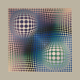 Complete portfolio (8 plates) from 1975 - Universal structures of the checkerboard - Victor Vasarely