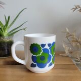 Mug opaline Lotus green and blue