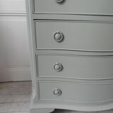 Vintage chest of drawers green of gray, 4 drawers, wooden top