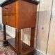 Empire side table in walnut and black marble