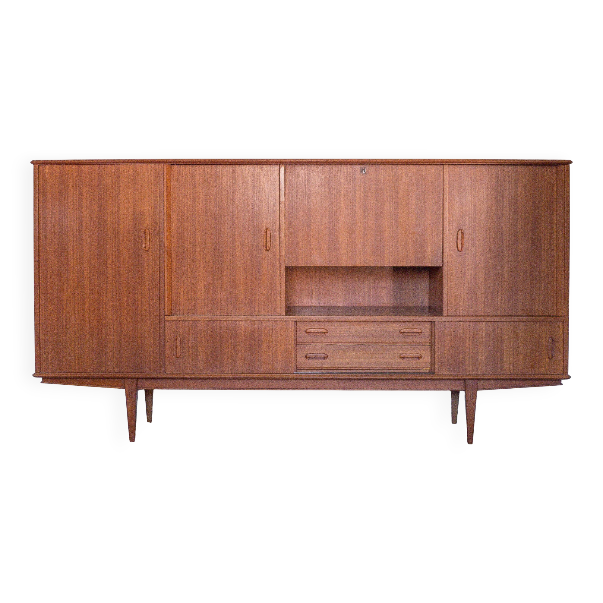 Arno wooden sideboard, Scandinavian teak wood sideboard, vintage storage unit