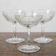3 antique champagne glasses in ridged engraved crystal