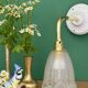 Curved tulip vintage Art Deco wall light in frosted glass