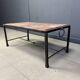 Spanish iron and ceramic tile coffee table, 1950s