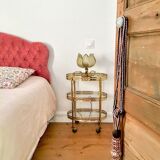 Lampe dorée  forme fleur  vintage