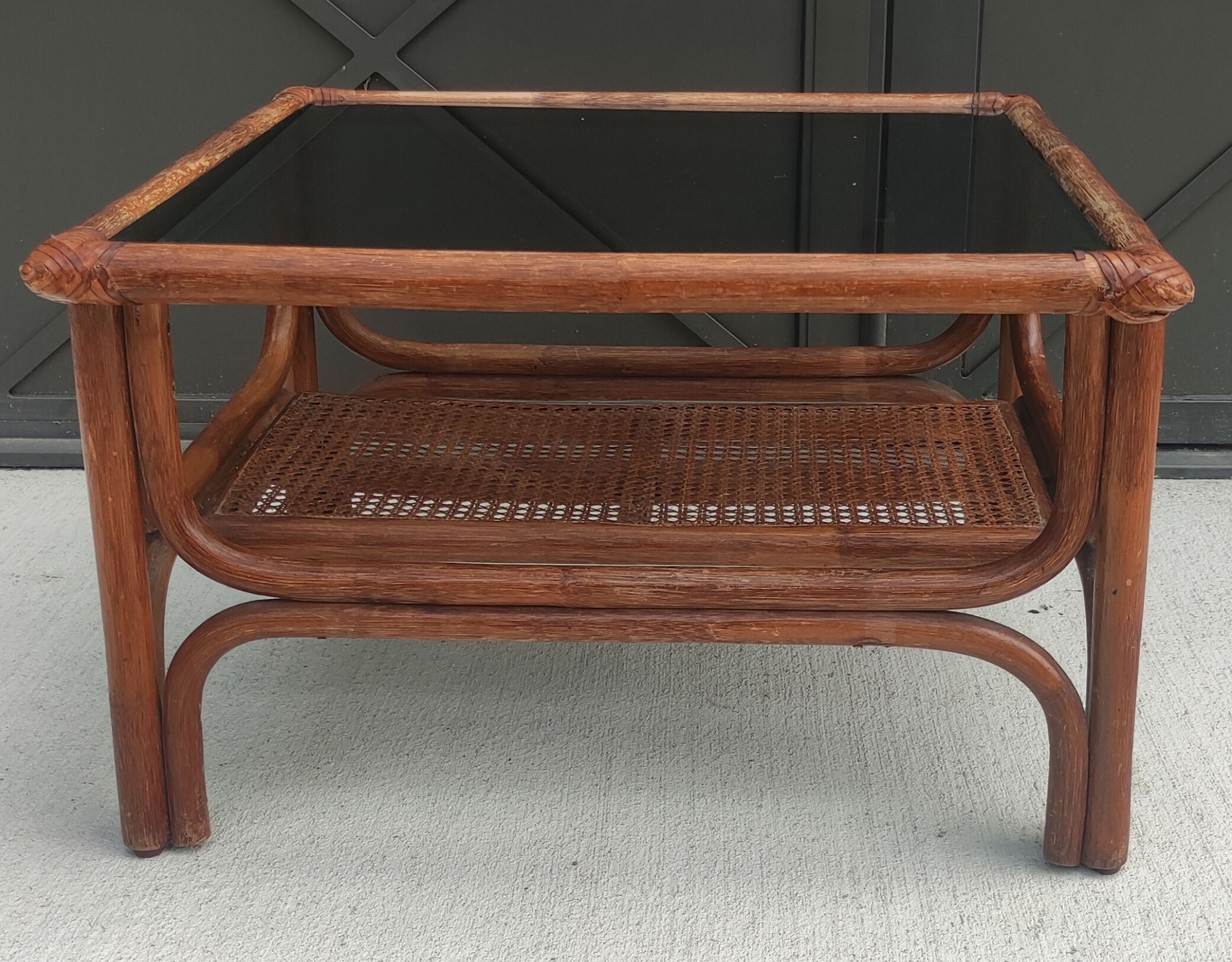 Vintage coffee table bamboo and rattan