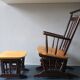 Mid century gliding lounge chair with footrest, 1960s