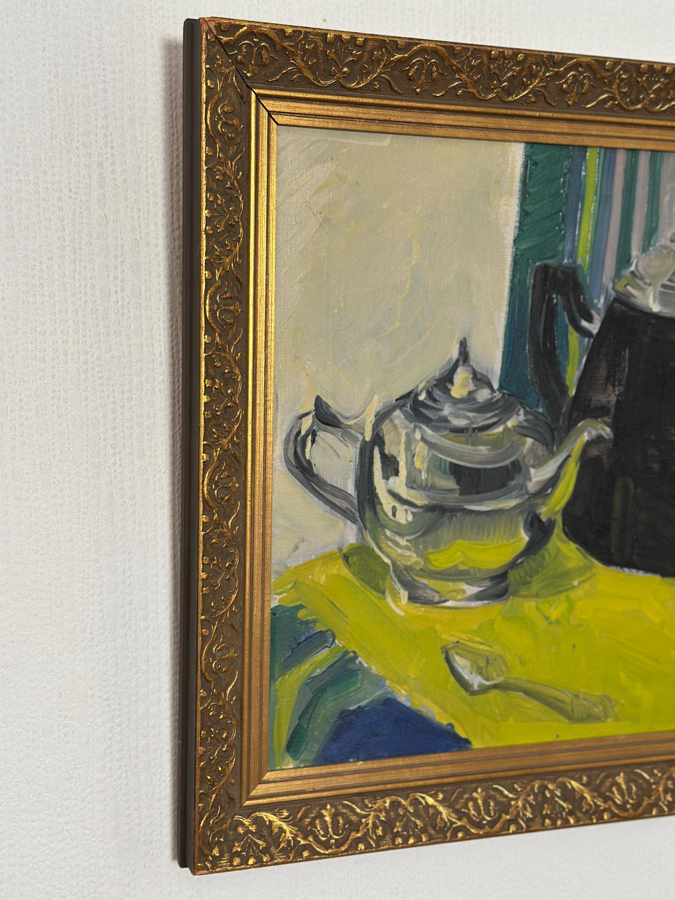Original Mid‑Century Swedish Oil on Canvas – “Västerås / Gamleby” by Ann‑Ma