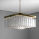 Bohemian flush-mount light in textured glass & brass, 1960s