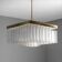 Bohemian flush-mount light in textured glass & brass, 1960s