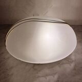 Hollywood Regency Metal-Lux Glass Ceiling Light Italy 1980s