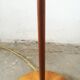 Wood and brass floor lamp