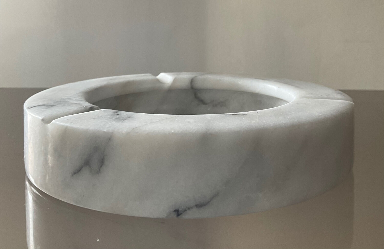 Vintage Carrara marble ashtray