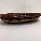 Old Dish In glazed gadrooned terracotta