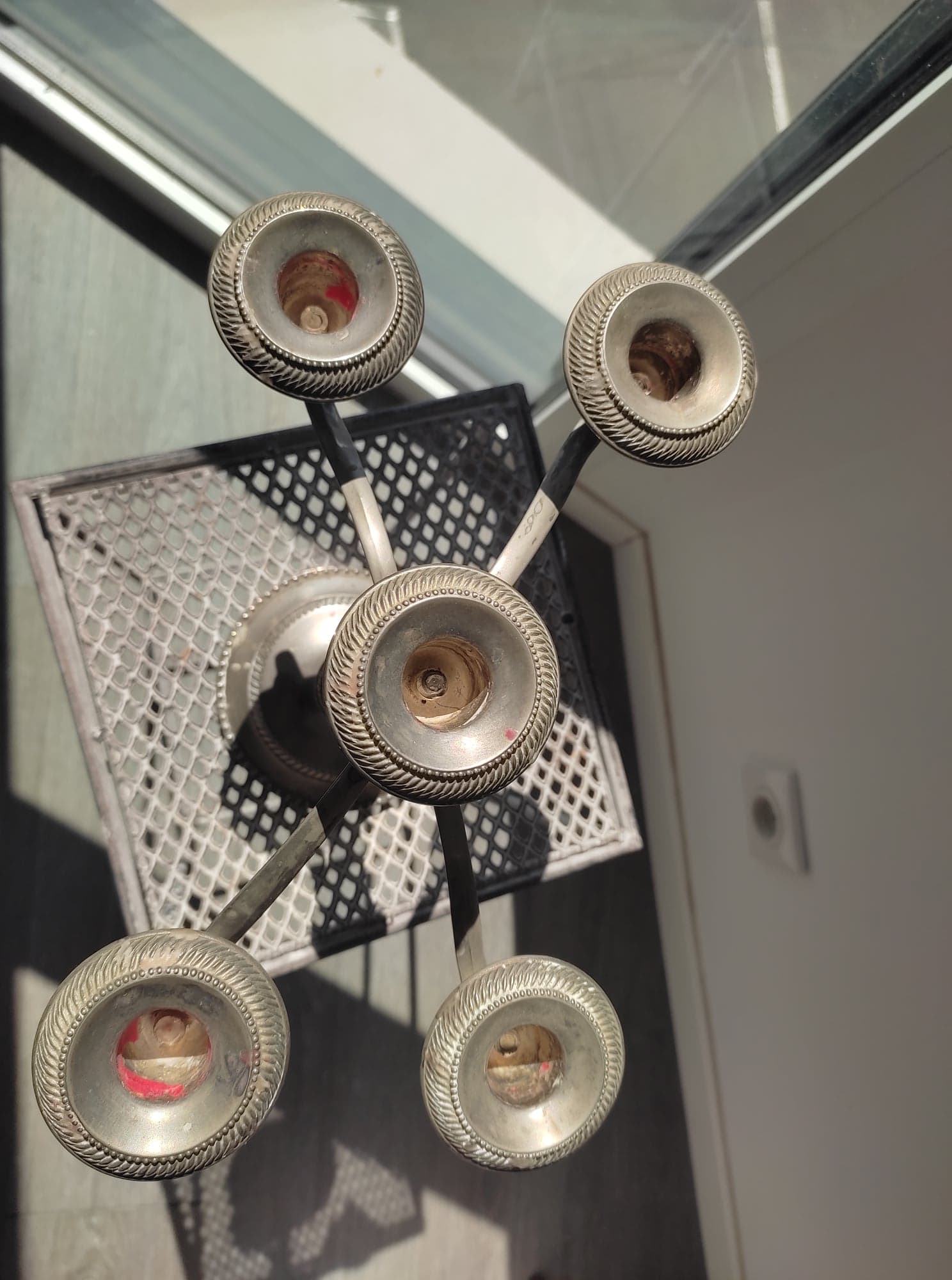 Chandelier with 5 branches in brass louis XVI style