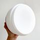 Round vintage ribbed glass ceiling lamp