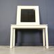 Vintage french console in lacquered wood with mirror, 1980s