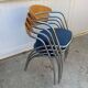Set of 4 chairs with armrest Effezeta chrome blue fabric and wood an2000
