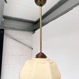 Curved glass Art Deco ceiling lamp, 1930s