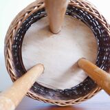 Tripod stool wicker Tony Paul, 50 years