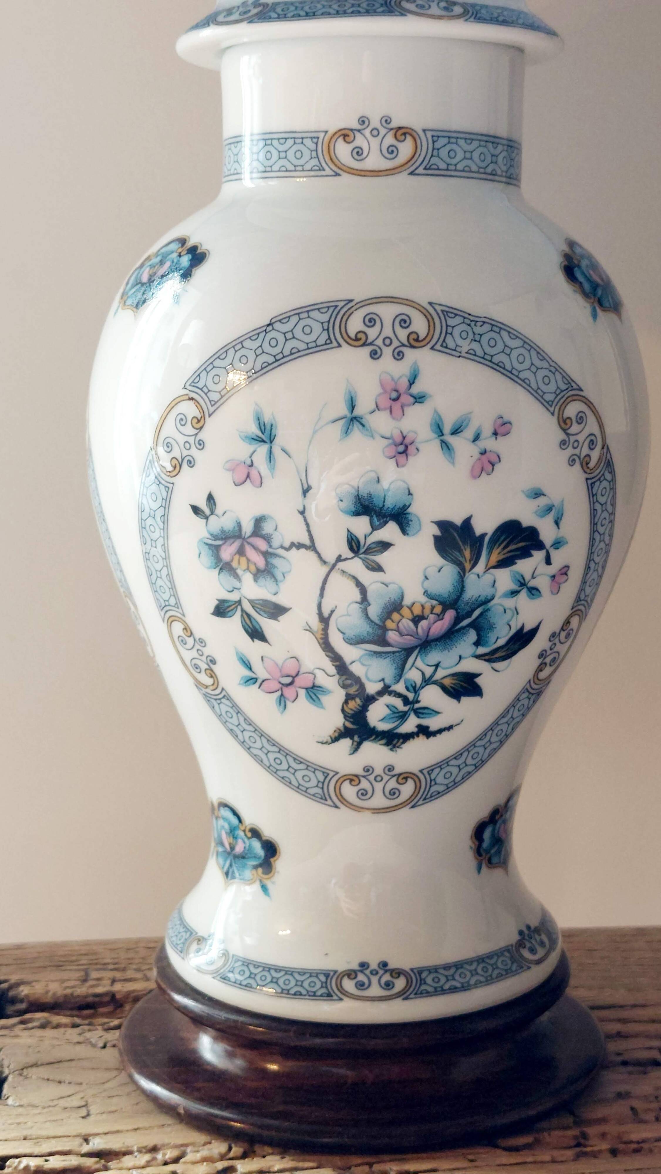 Limoges porcelain lamp Hergey – custom Liberty lampshade