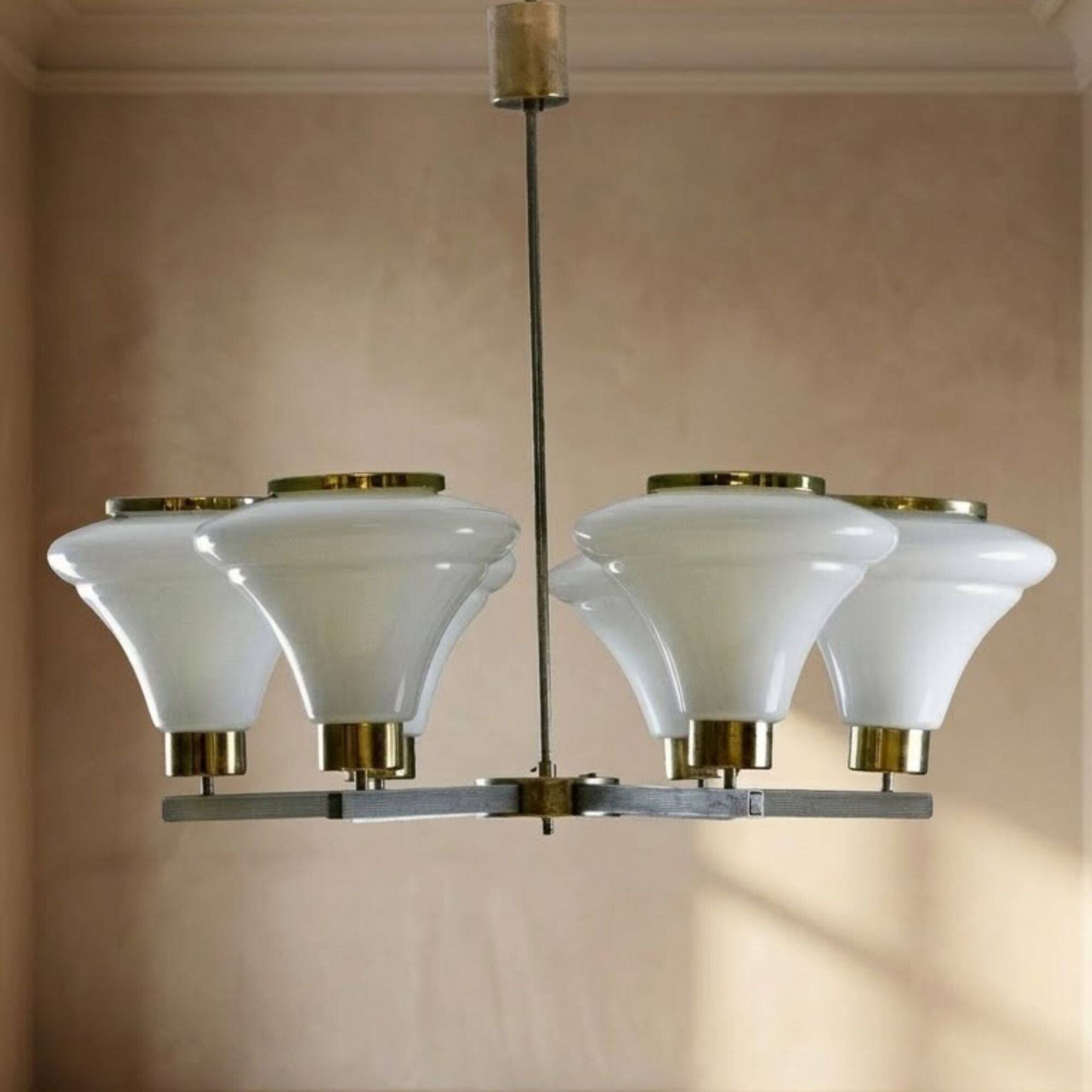 Mid-century chandelier, ceiling light by Josef Hurka, 1960s
