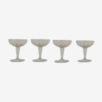 Lot of 4 champagne glasses from the 40s
