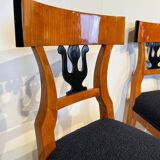 German Biedermeier Chairs in Cherry Veneer, 1830, Set of 4