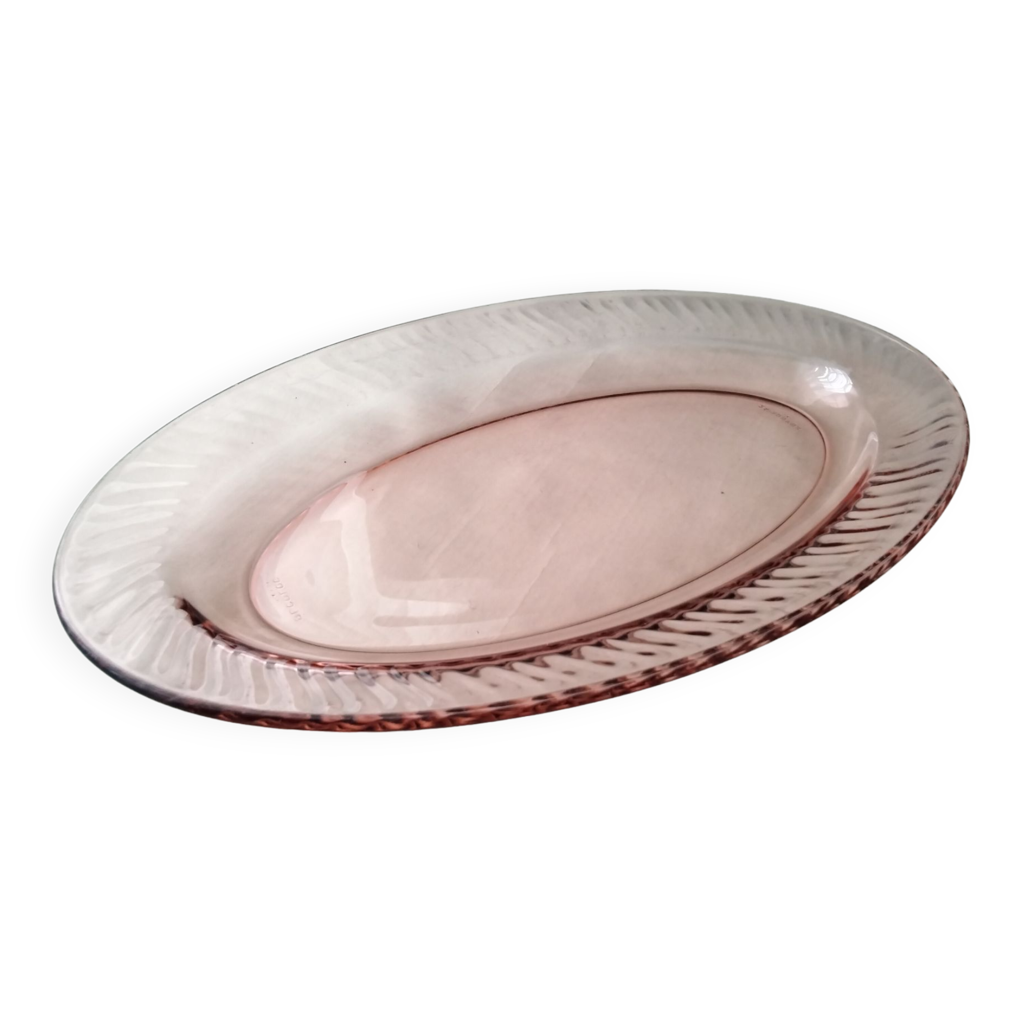 Plateau Ovale En Verre Mirage Gris - Plateau