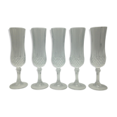 Lot de 5 flûtes à champagne Cristal d'Arques modèle Longchamp