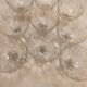 9 Clichy crystal champagne glasses, 19th century