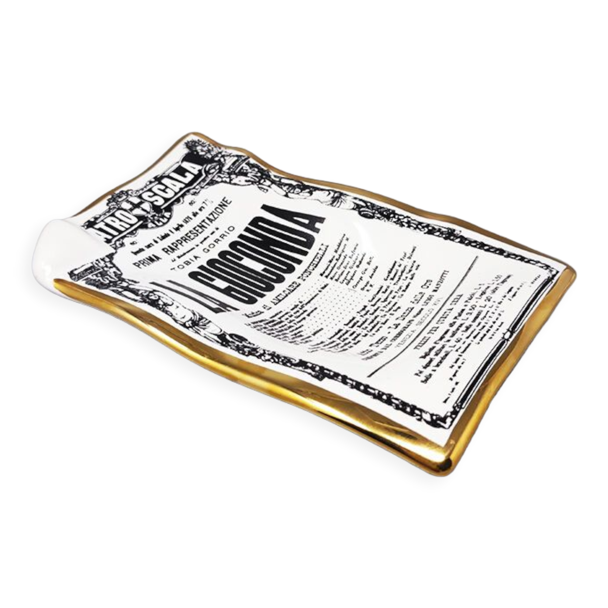 1960s Catchall/Vide-Poche in Porcelain "La Gioconda" by Piero Fornasetti. Made in Italy.