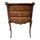Half-moon commode in Louis XV style with cube marquetry from the 20th century.