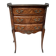 Half-moon commode in Louis XV style with cube marquetry from the 20th century.