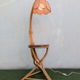 Vintage rattan and bamboo floor lamp, 1960s