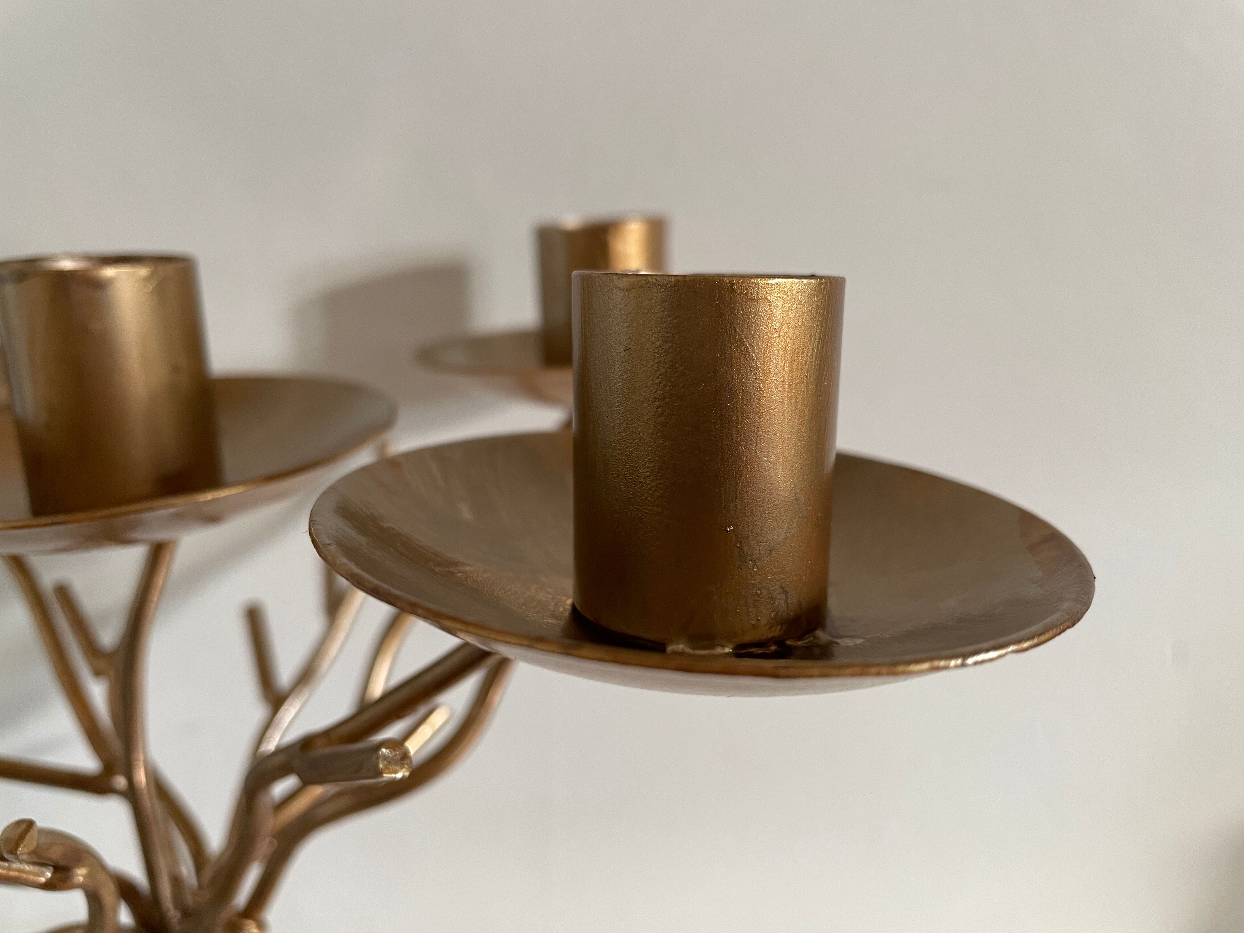 Golden candle holder