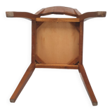 Lot de 4 chaises vintage bois dossier pétales bois assise vinyle vert