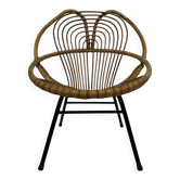 Rattan chair by Dirk van Sliedregt Rohe Noordwolde 1960 in the Netherlands