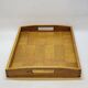 Vintage scandinavian serving tray in marquetry wood